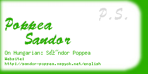poppea sandor business card